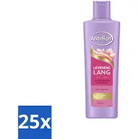 Andrélon 25 x – Shampoo – Levendig Lang – 250 ml - Haarversterking - Biotine Shampoo - Lang Haar Verzorging - Haarbreuk Voorkomen - Gezond Lang Haar