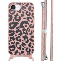 IMoshion Siliconen design hoesje met koord voor de Apple iPhone 17e / 16e - Animal Pink