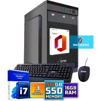 GMR Intel Ultra Compleet Desktop PC | Intel Core i7 | 16 GB RAM | 512GB SSD M.2 | DVD+RW | Windows 11 Pro | Business Office Multimedia Computer | Inclusief Muis & Toetsenbord en Microsoft Office!
