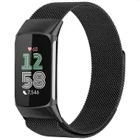 IMoshion Milanees magnetisch bandje voor de Fitbit Charge 5 - Maat M - Zwart