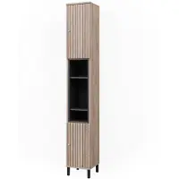 Vicco Aquis Badkamerkast – 30 x 190 cm met deuren en open vakken Sonoma