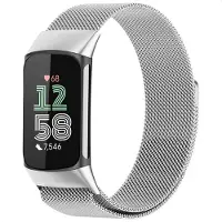 IMoshion Milanees magnetisch bandje voor de Fitbit Charge 5 - Maat S - Zilver