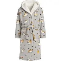 Badrock Dames badjas katten - fleece badjas met capuchon - ultra zacht en warm - cadeau - katten badjas voor dames - maat S/M