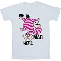 Disney Heren Alice In Wonderland Allemaal Gek Hier T-Shirt (Wit)