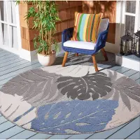 Muratap Binnen en buiten rond vloerkleed floral outdoor laagpolig tapijt 150 cm rond
