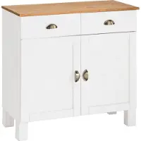 Loft 24 Oslo-Dressoir 2 Deurs Massief Grenen Wit/Honing