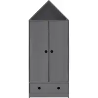 Notio Living Alpi-Garderobekast - 2-Deurs 1-Lade - Grijs