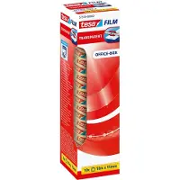 TESA Plakband tesafilm Office-Box 57370 Transparant 15 mm (B) x 10 m (L) BOPP (Bi-axiaal-georiënteerde polypropeen) 10 Rollen