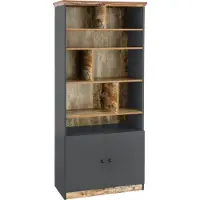Loft 24 Castor-Boekenkast - 8-Vakken - Grijs/Eiken