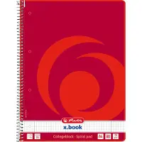 Herlitz Schrijfblok A4 Rood 80 Vellen Afgeronde hoeken