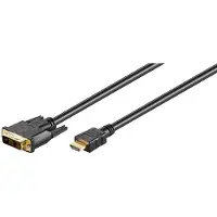 Goobay 3 m HDMI / DVI-D kabel 19pin. [HDTV (1080p), vergulde contacten, gegoten stekkers]