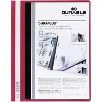 Durable presentatiemap DURAPLUS extra breed, pvc-hardfolie, 25 stuks, rood
