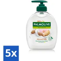 Palmolive 5 x - Amandelmelk - Handzeep Met Pomp - Milde Reiniging - 300 ml - Handzeep - Amandelmelk - Natuurlijke Handzeep - Milde Reiniging - Handen Verzorgen