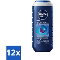 Nivea 12 x MEN - Douchegel - Total Relax - 250 ml - Douchegel - Ontspanning - Gezicht - Haar - Lichaam