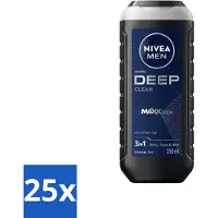 Nivea 25 x MEN - Douchegel - Deep Clean - 250 ml - Douchegel - Diepe Reiniging - Huidverzorging - Mannelijke Huid - Gezichtsreiniging
