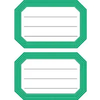 Herma Boeketiketten wit met groene rand gelineerd 82x55 mm - 10 stuks