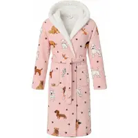 Badrock Dames badjas honden - fleece badjas met capuchon - ultra zacht en warm - cadeau - honden badjas voor dames - maat L/XL