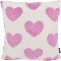 NOVÉE Sierkussen furry hart lichtroze | 45 x 45 cm | polyester