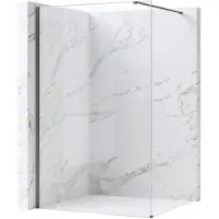 REA Flexi Transparent 130 - Gehard Glas 8 Mm (Transparant) - Douchewand - Titanium120X130X195Cm