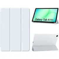 Ntech Hoes Geschikt voor Samsung Galaxy Tab A11 Plus hoes Licht Blauw – Tablet hoes tri-fold bookcase met auto/wake functie