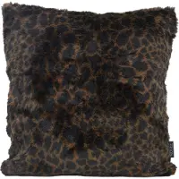 NOVÉE Fluffy luipaard bruin | 45 x 45 cm | kussenhoes | polyester