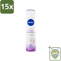 Nivea 15 x – Deodorant Spray – Fresh Sensation – 150 ml - Grootverpakking - Anti-Transpirant - Deodorant Spray - Frisheid - Geur - INFINIFRESH-formule