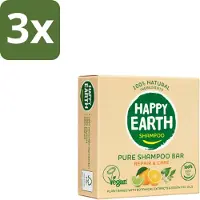 Happy Earth 3 x – Shampoo Bar – 100% Natuurlijk Repair & Care – 70 g - Shampoo Bar - Natuurlijke Shampoo - Vegan Shampoo - Droog Haar - Beschadigd Haar