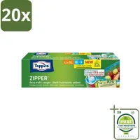Toppits 20 x – Zipper Multifunctionele Zakken – 1 Liter – 12 Zakjes - Grootverpakking - Zipper Zakken - Lekken - Voedsel Bewaren - Restjes Opbergen - Snacks