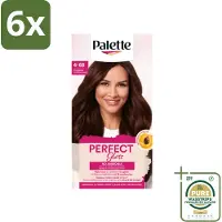 Palette - Haarverf - Perfect Gloss 4-68 Red Brown - Voordeelverpakking - 6 stuks - Uitwasbare haarkleuring - Zwart haar