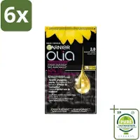 Garnier - Olia 2 - Haarkleuring - Diamant Zwart - Zonder Ammoniak - 60% Olie - Permanente Kleur - Voordeelverpakking - 6 stuks - Permanente haarkleur - Haarkleur diamanten zwart