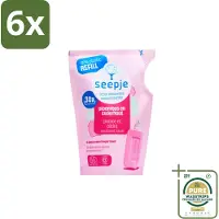 Seepje - Wasverzachter - Duurzaam & Frisse Geur - Navulling - Pioenroos en Cederhout - 30 Wasbeurten - 750 ml - Voordeelverpakking - 6 stuks - Natuurlijke wasverzachter - Biologische wasverzachter