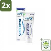 Sensodyne - Tandpasta - Rapid Relief Whitening - Snelle Gevoeligheidsverlichting - 75 ml - Voordeelverpakking - 2 stuks - Gevoelige tanden - Tandpasta