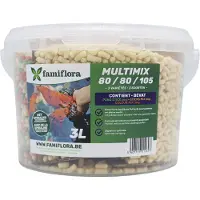 Famiflora Multimix Colstipo 3 L 80/80/105 (ca. 265 gr) - Vijvervisvoer mix - Drijvend - Spirulina - Gezonde groei & kleur - Drijvend vijvervoer - Mix van 3 formules: pond stock, sticks & colour
