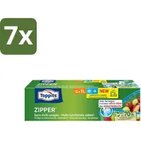 Toppits 7 x – Zipper Multifunctionele Zakken – 1 Liter – 12 Zakjes - Koffie - Koffiezetapparaat - Koffiezetapparaat Met Automatische Functie