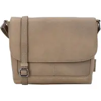Beagles Leather Schoudertas met Overslag Benidorm Taupe