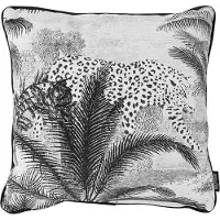 Gek op kussens! Velvet leopard palm | 45 x 45 cm | kussenhoes | polyester