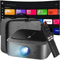 Strex Beamer - Smart 1080P Full HD Projector - 4K Ondersteuning - WiFi & Bluetooth - Ingebouwde Speakers - Draagbare Mini Beamer Thuisbioscoop - WhaleOS - Inclusief Opbergtas & Projectiescherm