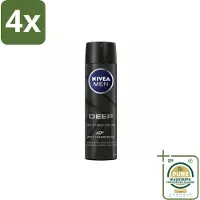 Nivea MEN – Deodorant spray – Deep – 150 ml - Voordeelverpakking - 4 stuks - Droge huid - 48 uur bescherming