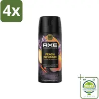 Axe – Deodorant – Peach Infusion – 150 ml - Voordeelverpakking - 4 stuks - deodorant - Bodyspray