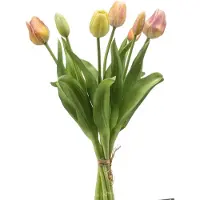Emerald - Kunstbloem Tulp Bundel 40cm peach - Kunstplant voor binnen