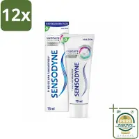 Sensodyne - Tandpasta - Complete Protection + Advanced Whitening - Witte Tanden - 75 ml - Voordeelverpakking - 12 stuks - Gevoelige tanden - Tandglazuur versterken