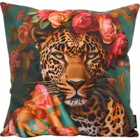 Gek op kussens! Flower leopard #1 | 45 x 45 cm | kussenhoes | katoen/polyester
