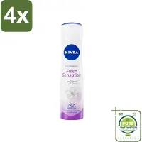 Nivea – Deodorant Spray – Fresh Sensation – 150 ml - Voordeelverpakking - 4 stuks - 72 uur bescherming - Zweetbescherming