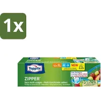 Toppits – Zipper Multifunctionele Zakken – 1 Liter – 12 Zakjes - 1 stuk