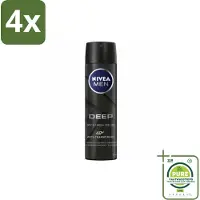 Nivea MEN – Deodorant spray – Deep – 150 ml - Voordeelverpakking - 4 stuks - Anti-transpirant spray - Zweetgeur