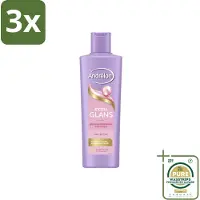 Andrélon 3 x – Shampoo – Extra Glans – 250 ml - Grootverpakking - Extra Glans Shampoo - Dof Haar - Haar Verzorging - Zijde Extract - Vitamine C