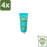 Happy Earth – Deodorant Cream – 100% Natuurlijk Cedar Lime – 40 ml - Voordeelverpakking - 4 stuks - Frisse geur - Cederhout