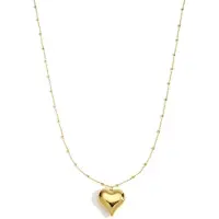 Yehwang Lange ketting hartje - - Stainless steel - Nikkel vrij - Gouden ketting - Dames ketting - 85 + 7 cm - Kerst sieraden - Kerst cadeau - Moederdag - Valentijn - Cadeau voor dames