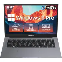 Kiti AceBook 10 Laptop - 18,5 inch Full HD - 16 GB DDR4 - 512 GB SSD Intel N150 - WiFi 6 Windows 11 Pro Notebook - Intel Graphics - Grijs