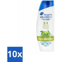 Head & shoulders 10 x - Shampoo - 2-in-1 - Apple Fresh - 100% Roosvrij - 300 ml - Anti-roos Shampoo - Hoofdoorzaak Roos - Microbioom Balans - Roosvrij Shampoo - Apple Fresh